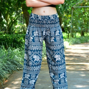 Bohotusk Elephant Print Womens Harem Pants 4 Sizes from 20-52 inch Waist Hand Made image 5