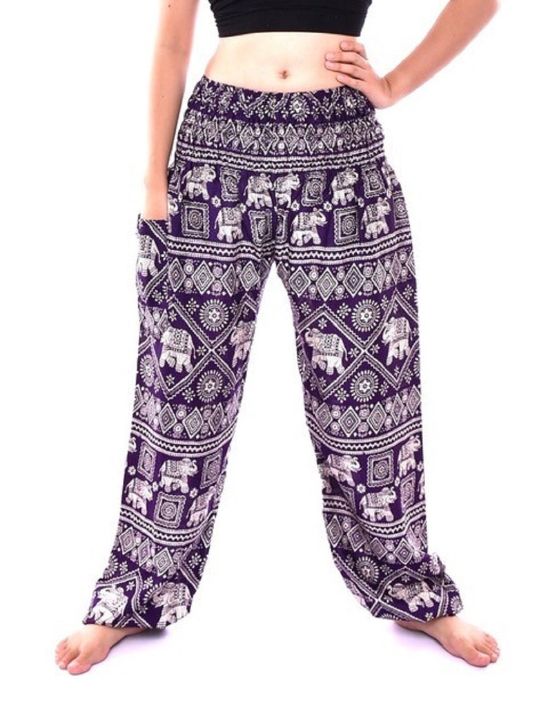 Bohotusk Elephant Print Womens Harem Pants 3 Sizes from 20-52 image 5