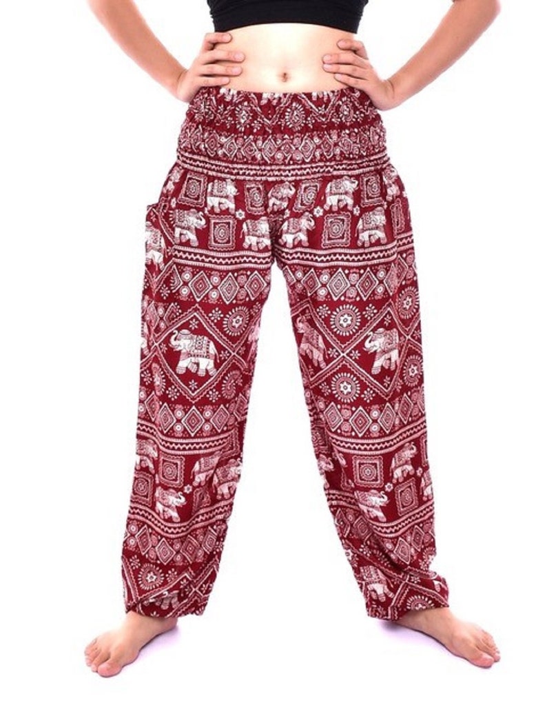 Bohotusk Elephant Print Womens Harem Pants 3 Sizes from 20-52 image 3