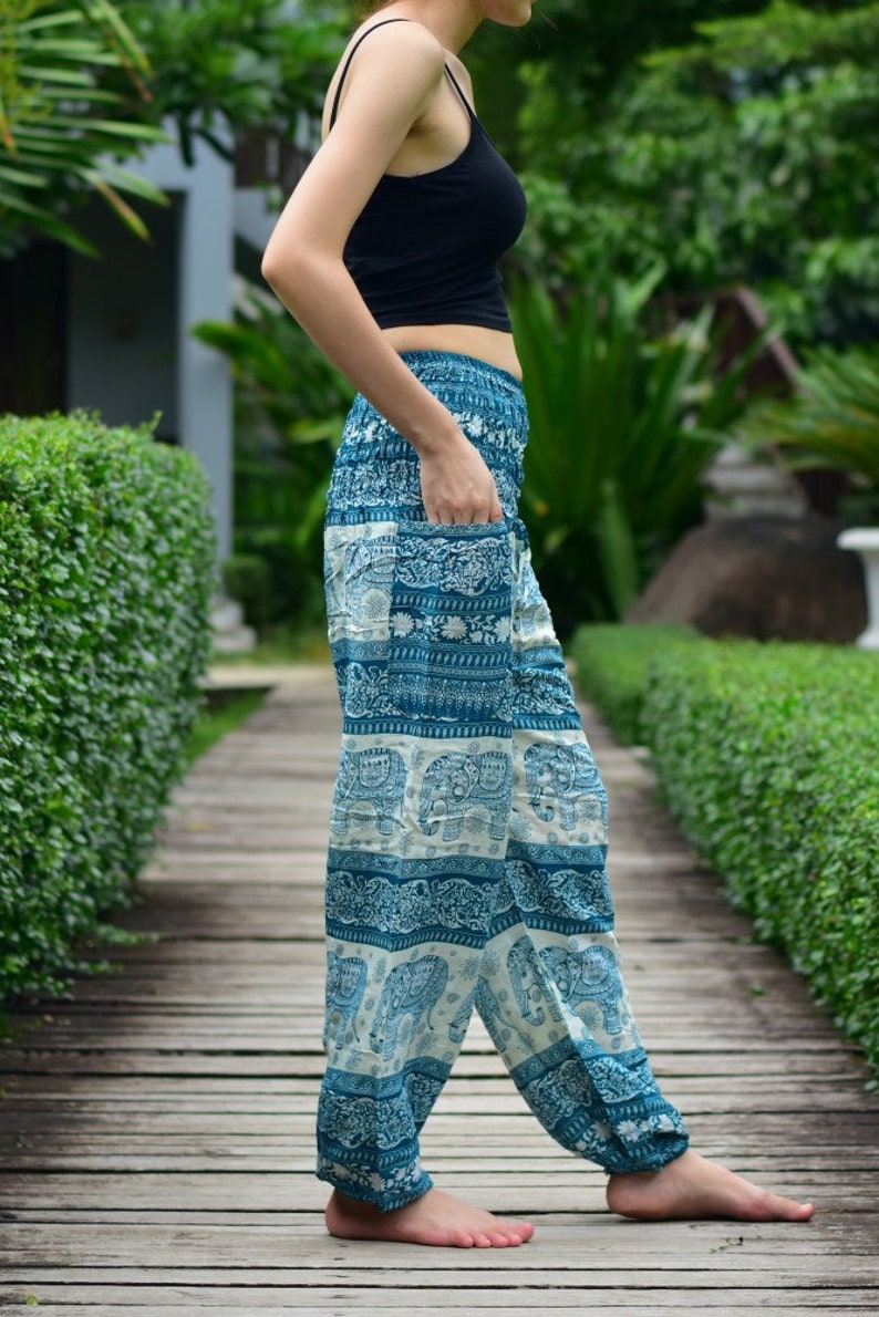 elephant print harem pants
