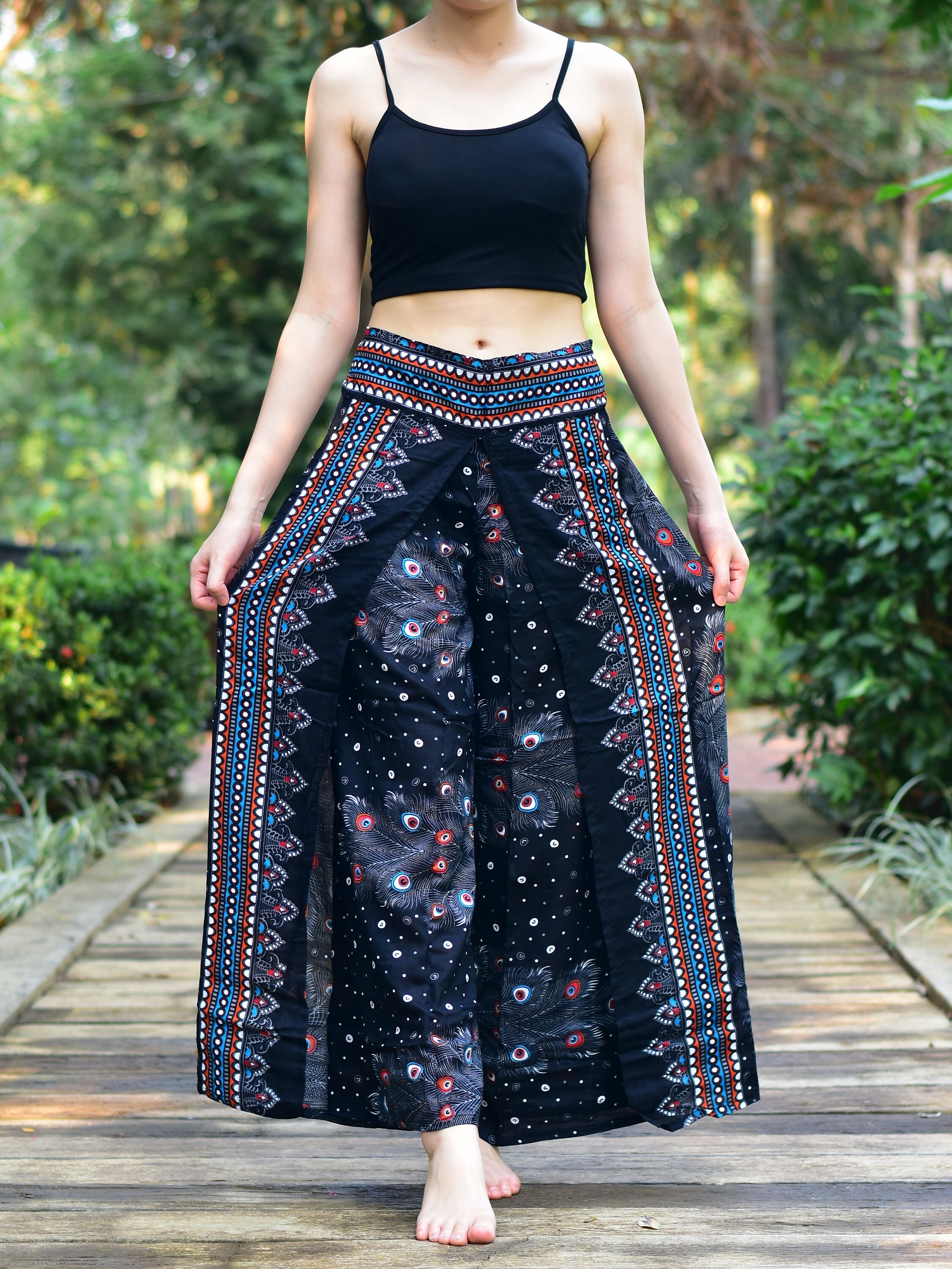 Peacock Womens Palazzo Trousers 