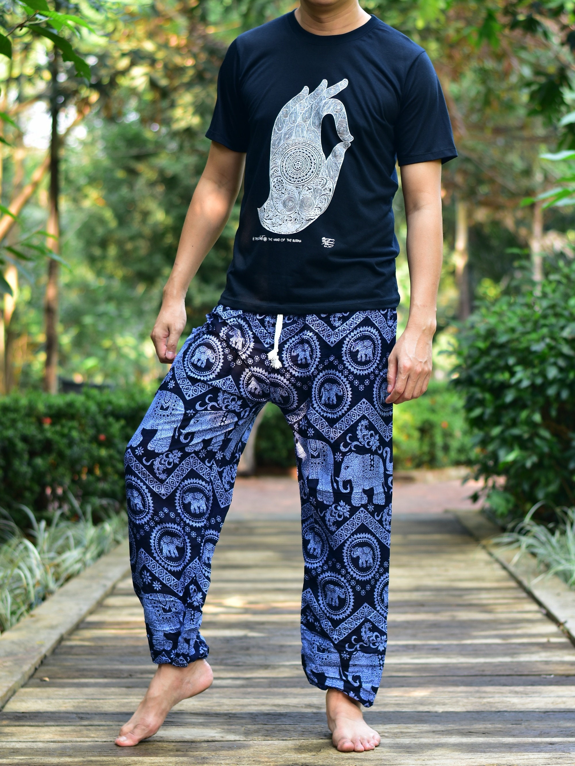 Plus Size Safari Elephant Mens Elephant Pants in Blue  Elephant pants  Pants Plus size
