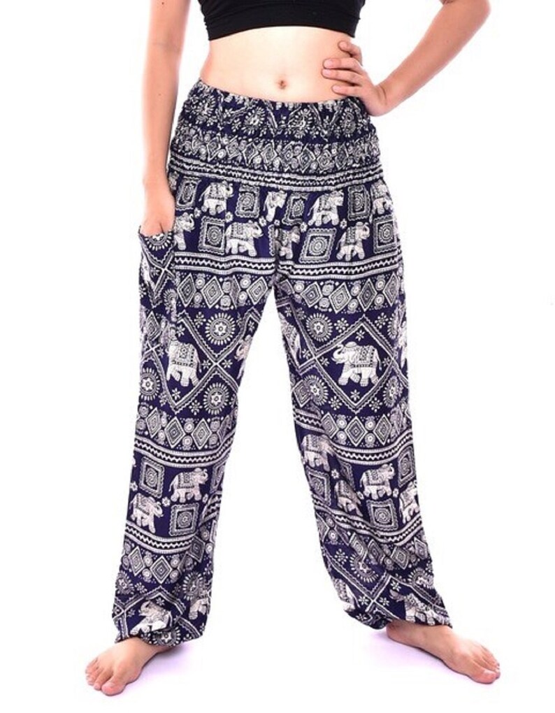 Bohotusk Elephant Print Womens Harem Pants 3 Sizes from 20-52 image 6
