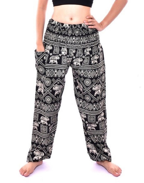Bohotusk Elephant Print Womens Harem Pants 3 Sizes from 20 52 Inch
