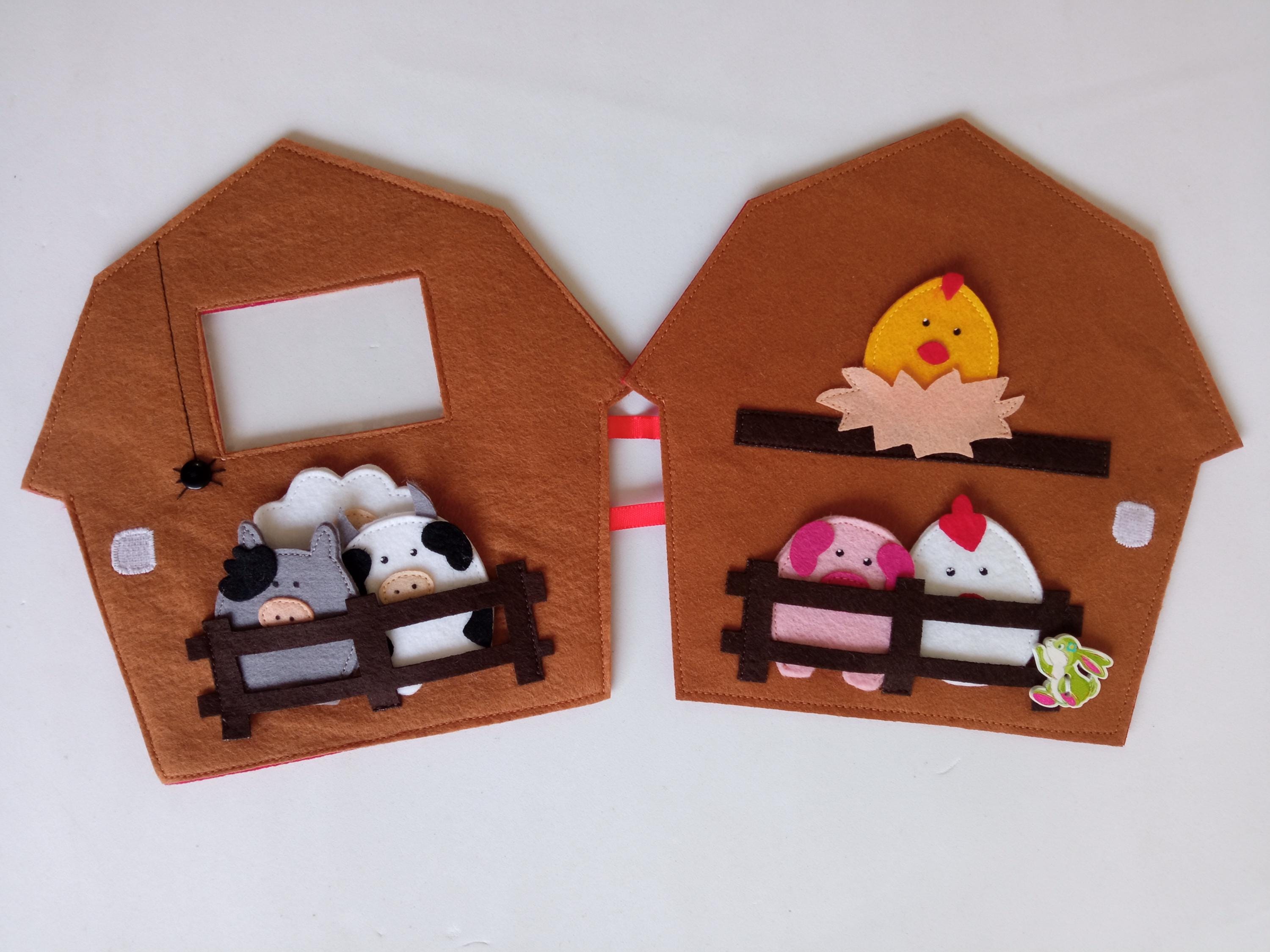 Felt Farm Animal Finger Puppets With Barn – Montessori Toy Set - Etsy