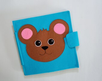 Mouse Quiet Book, Montessori Activity Book, Sensory Toy