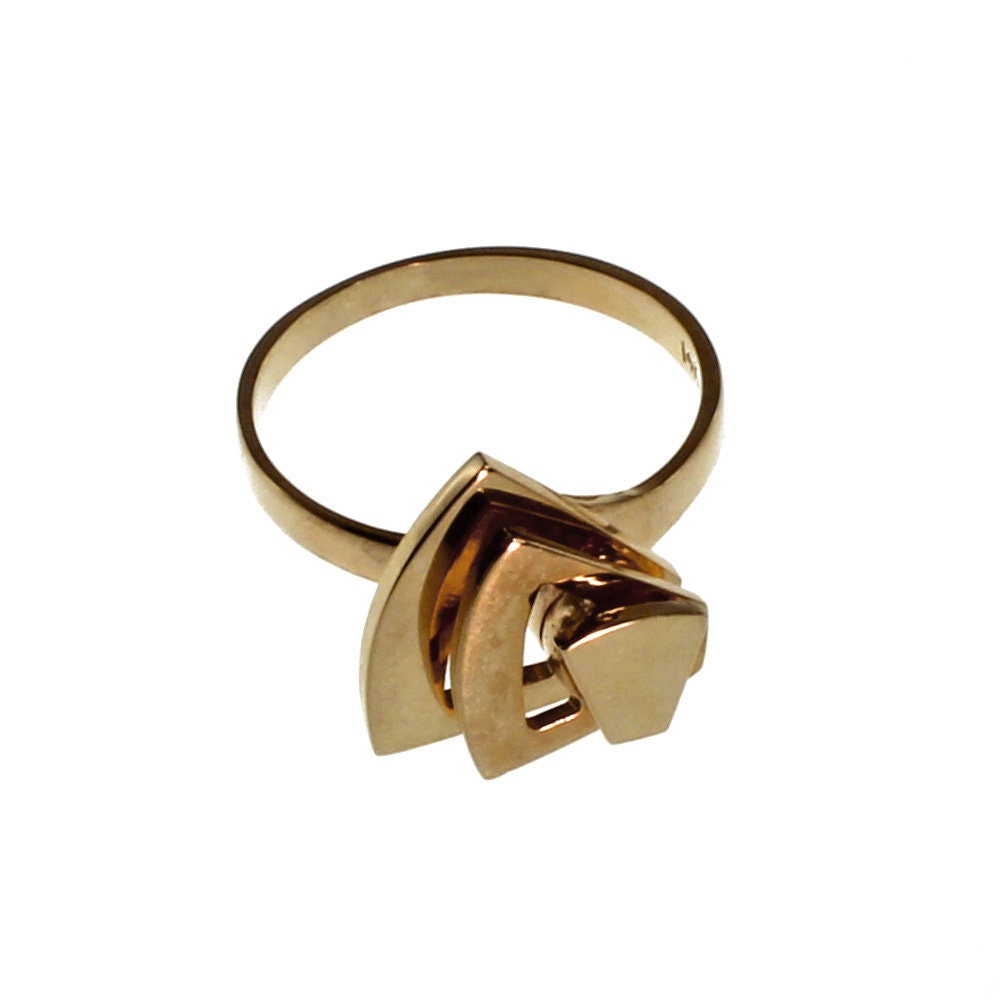 Six Sided Design 14k Gold Motion Ring Ring Size 6 MR1109 Etsy