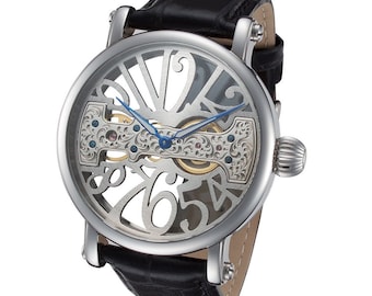 Reloj facial Rougois Skeleton con movimiento mecánico puente