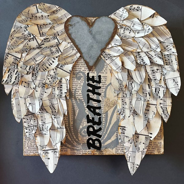DIY Angel Wings mixed media online class, art lesson, self paced, downloadable