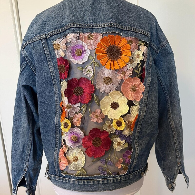 Lace Half Sleeve Denim Jacket main image 0
