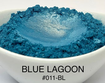 10g en 20g "Blue Lagoon" Mica-pigment kleur (10g en 20g in plastic potje) van "Just Paint"