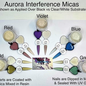 「Just Paint」の「Interference」マイカ顔料カラー 5 個セット (プラスチック瓶入り 10g と 20g)