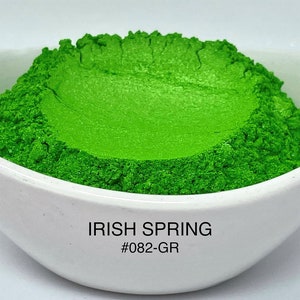「Just Paint」の「Irish Spring」マイカ顔料カラー 10g および 20g (プラスチック瓶入り 10g および 20g)