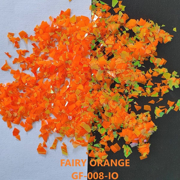 5g, 15g et 30g "Fairy Orange" Paillettes Irisées (5g, 15g et 30g en sachet plastique) de "Just Paint"