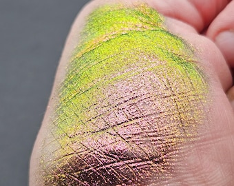 Pigmento de mica "CHAMELEON 3" de 1 g, 541 R/G/GR (1 g en frasco de plástico), grado cosmético, pigmento Chromashift de "Just Paint"