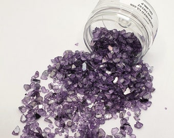 75g/150g パープルミラーガラスストーン、1-4mm、不規則な割れたガラス、花瓶の詰め物、「Just Paint」の「アメジスト」