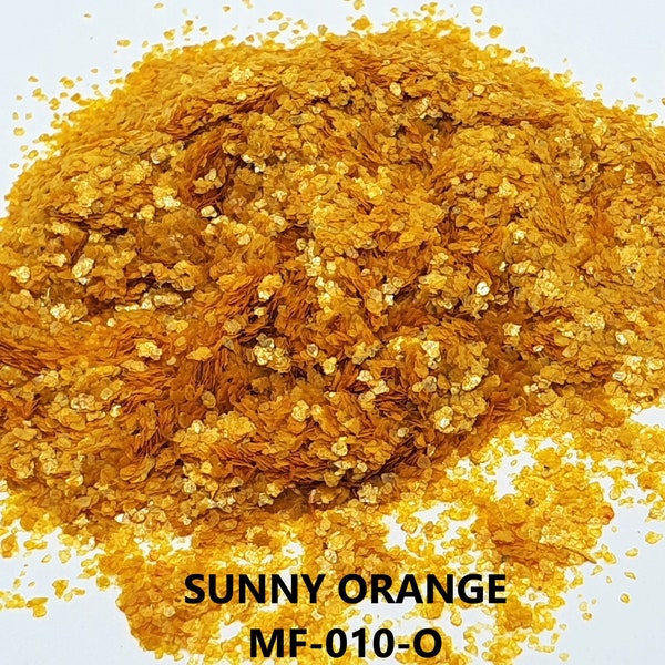 12 g et 25 g de flocons de mica naturel « Sunny Orange » (12 g et 25 g dans un sac en polyéthylène) de « Just Paint »