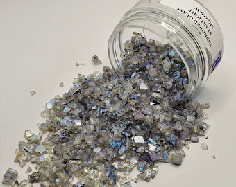75g/150g Opalizujące kamienie ze szkła lustrzanego, 1-4mm, nieregularne potłuczone szkło, wypełniacz do wazonu, "STARLIGHT" z "Just Paint"