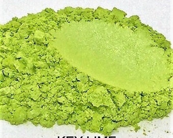 10g en 20g "Key Lime" Mica-pigment kleur (10g en 20g in plastic potje) van "Just Paint"