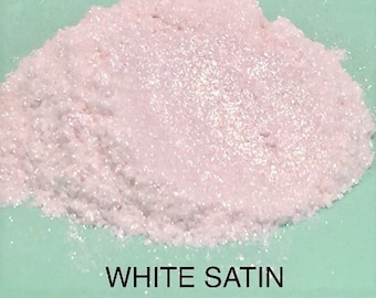 10g en 20g "White Satin" Mica-pigment kleur (10g en 20g in plastic potje) van "Just Paint"