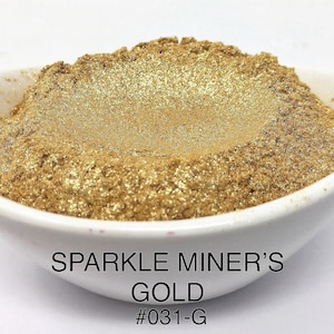 10g and 20g "Sparkle Miner's Gold" Mica Pigment Color (10g and 20g in Jars) from "Just Paint"