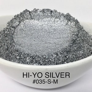 10g and 20g "Hi-Yo Silver" Mica Pigment Color (10g and 20g in Jars) from "Just Paint"