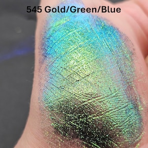 1g "CHAMELEON 3" Mica Pigment, 545 G/GR/BL (1G in tin), Cosmetic Grade, Chromashift Pigment by "Just Paint"