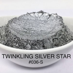 10g and 20g "Twinkling Silver Star" Mica Pigment Color (10g and 20g in Jars) from "Just Paint"