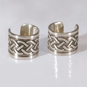 Celtic Knot / Celtic Braid Earcuffs - Vintage Patina Effect - 8mm Wide and Available in Different Sizes