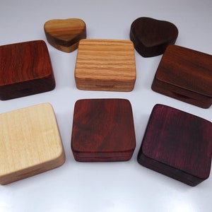Handmade Wooden Ring Box - Beautiful Hardwood Boxes Available in Padauk, Oak, Mahogany, Cedar, Redheart & Purpleheart