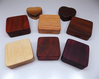 Handmade Wooden Ring Box - Beautiful Hardwood Boxes Available in Padauk, Oak, Mahogany, Cedar, Redheart & Purpleheart