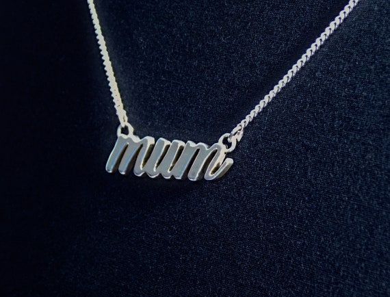 Handmade Simple Mum Necklace. Wording 