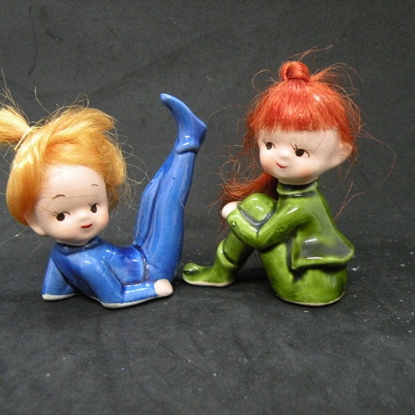 Vintage Napcoware Pixie Elf Girls with Hair, choice of girl