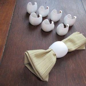 White Egg Cowrie Seashell Napkin Rings