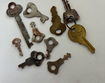 アンティークのフランス製スケルトンキー、1800 年代のフランス製錠前