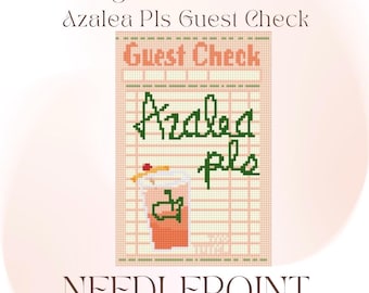 Azalea Guest Check 13 Mesh Digital Needlepoint Chart PDF