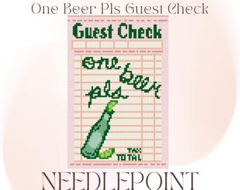 Beer Guest Check 18 Mesh Digital Needlepoint Chart PDF