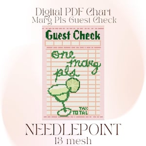Margarita Guest Check 13 Mesh Digital Needlepoint Chart PDF image 1