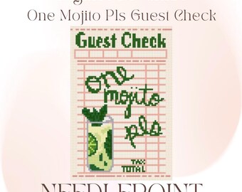 Mojito Guest Check 13 Mesh Digital Needlepoint Chart PDF