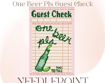 Beer Guest Check 13 Mesh Digital Needlepoint Chart PDF