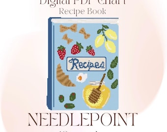 Recipe Cookbook 13 Mesh Digital Needlepoint Chart PDF
