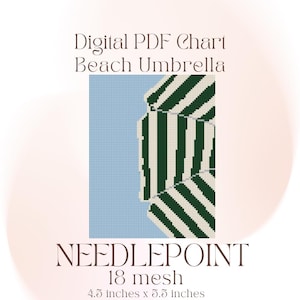 Beach Umbrella 18 Mesh Digital Needlepoint Chart PDF