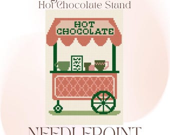 Hot Chocolate Stand 13 Mesh Digital Needlepoint Chart PDF
