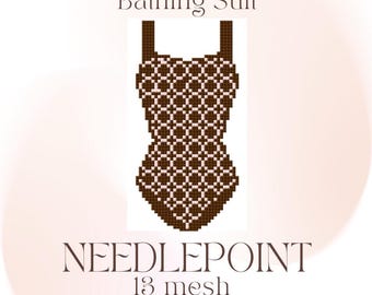Bathing Suit Large 13 Mesh Digital Needlepoint Chart PDF