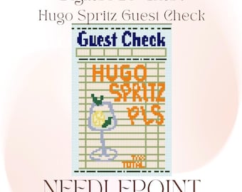 Hugo Spritz Guest Check 18 Mesh Digital Needlepoint Chart PDF