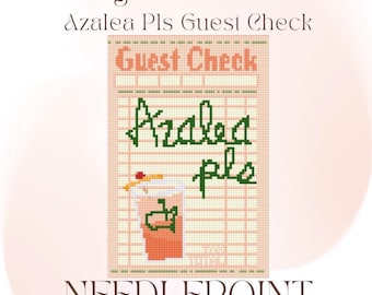 Azalea Guest Check 18 Mesh Digital Needlepoint Chart PDF