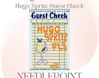 Hugo Spritz Guest Check 13 Mesh Digital Needlepoint Chart PDF
