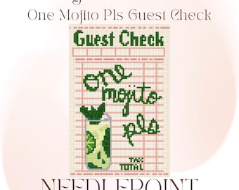 Mojito Guest Check 18 Mesh Digital Needlepoint Chart PDF