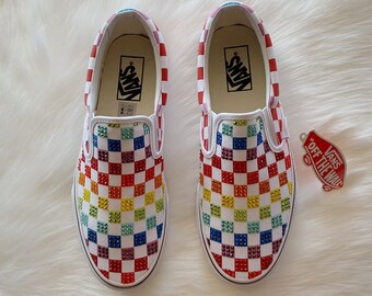 cheap rainbow checkered vans