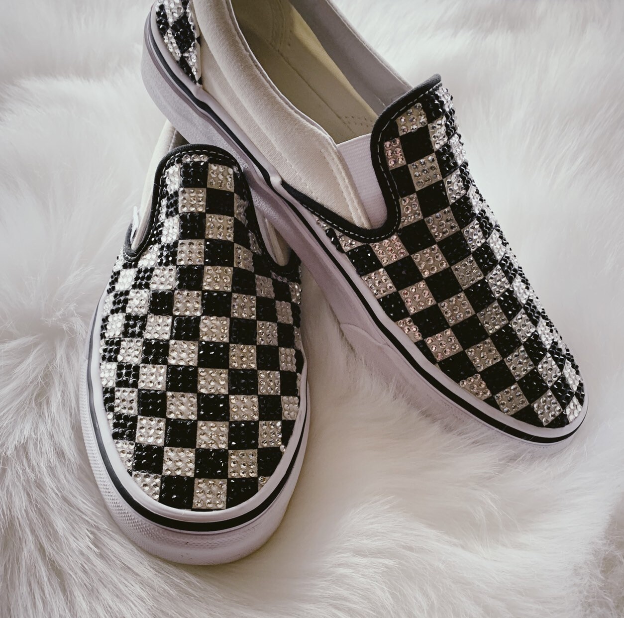 checkered custom vans